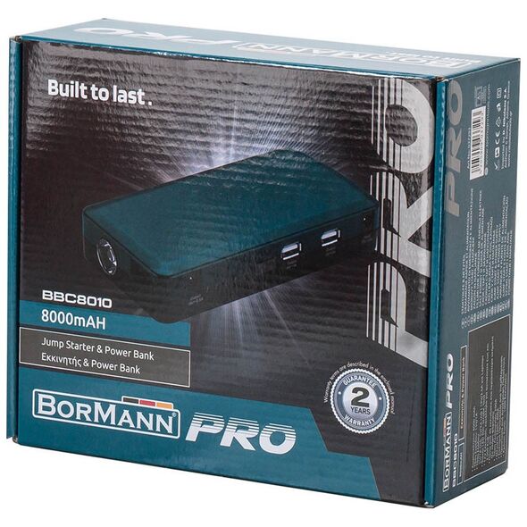 Bormann pro Bbc8010 Εκκινητης & Power Bank 8000mah/400α 037293 έως 12 Άτοκες Δόσεις