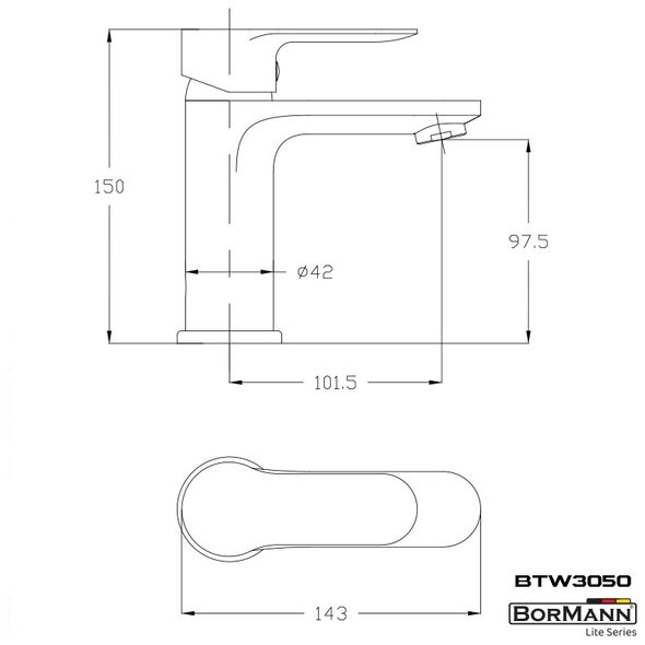 Bormann Lite Btw3050 Μπαταρια Νιπτηρα "sierra" 35mm Αναμεικτικη με pop up 710g 026051 έως 12 Άτοκες Δόσεις