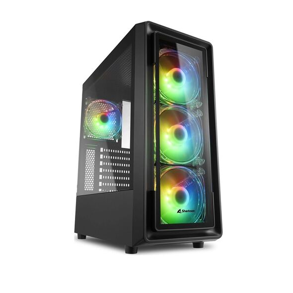 Sharkoon TK4 RGB Gaming Midi Tower Computer Case Black (25931010) (SHR25931010) έως 12 άτοκες Δόσεις