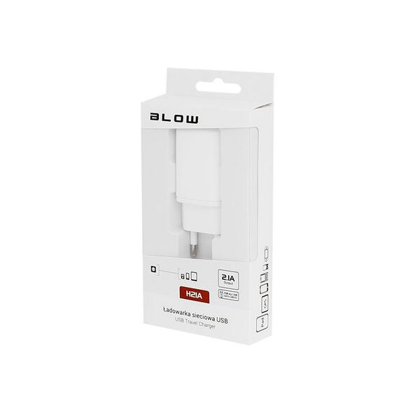 BLOW Φορτιστής USB 2.1A Λευκός  έως 12 άτοκες Δόσεις DM-835