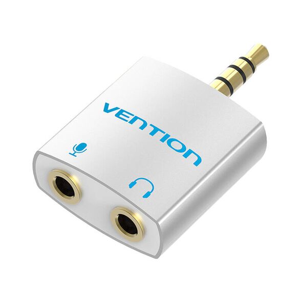 Vention Adapter audio Vention BDBW0 4-pole 3.5mm male to 2x 3.5mm female silver 0.25m 056466 6922794727670 BDBW0 έως και 12 άτοκες δόσεις