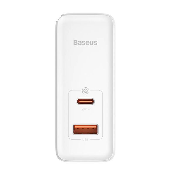 Baseus Wall charger Baseus GaN5 Pro USB-C + USB, 100W + 1m cable (white) 036236  CCGP090202 έως και 12 άτοκες δόσεις 6932172608965