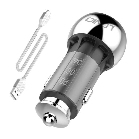 LDNIO LDNIO C1 USB, USB-C Car charger + Kabel USB-C Cable 042774  C1 Type C έως και 12 άτοκες δόσεις 5905316142428