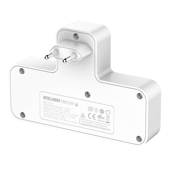 LDNIO LDNIO SC2311 Power Strip with 2 AC Outlets, 2USB, USB-C, 2500W with Night Light, EU/US (White) 043121  SC2311 έως και 12 άτοκες δόσεις 6933138691540