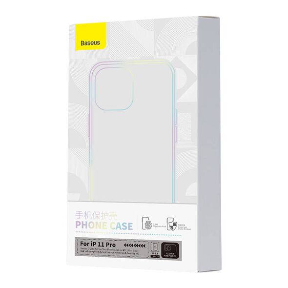 Baseus Case Baseus Crystal Series for iPhone 11 pro (clear) + tempered glass + cleaning kit 047024  ARSJ000102 έως και 12 άτοκες δόσεις 6932172627607