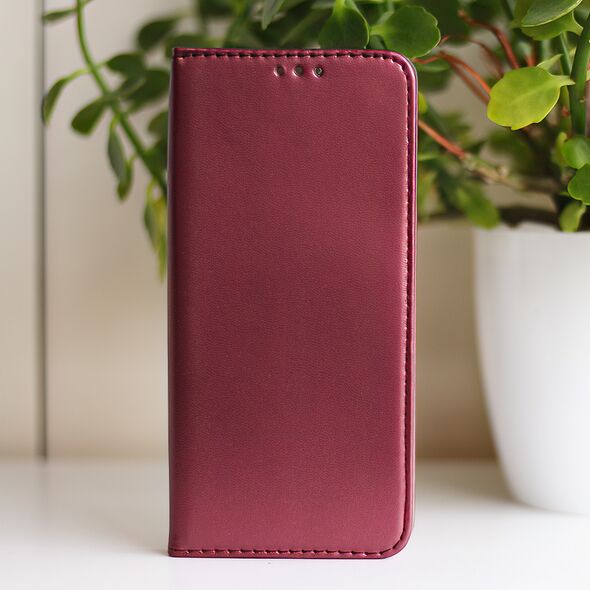 Smart Magnetic case for Motorola Edge 40 Neo burgundy