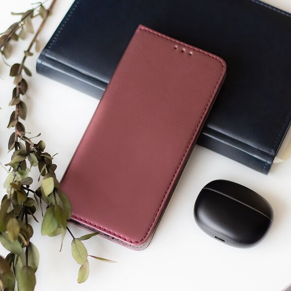 Smart Magnetic case for Xiaomi Redmi Note 13 4G burgundy