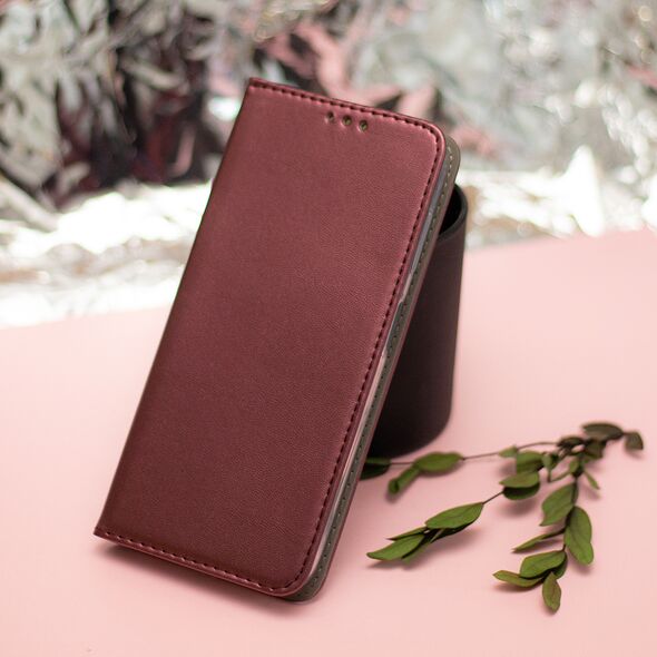 Smart Magnetic case for Xiaomi Redmi Note 13 4G burgundy