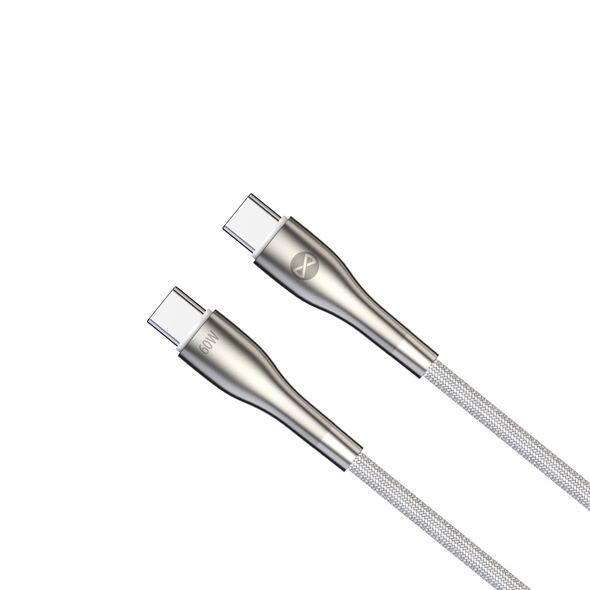 Forever Sleek cable USB-C - USB-C 1,0 m 60W white