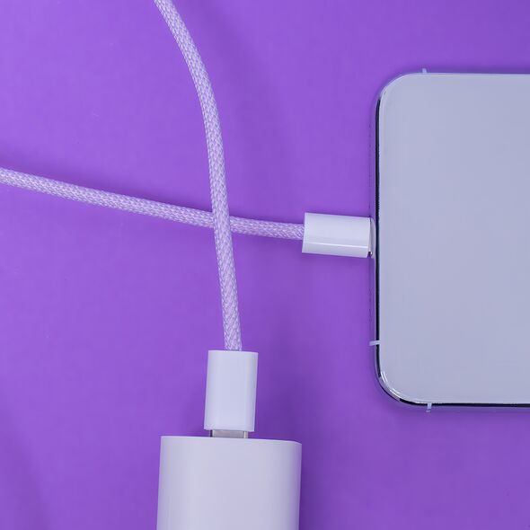 Maxlife MXUC-06 cable USB-C - USB-C 1,0 m 20W purple nylon