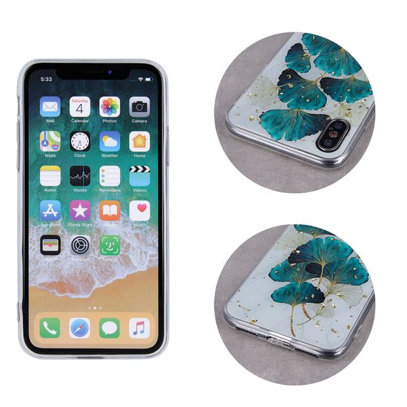 Gold Glam case for iPhone 14 Plus 6,7&quot; leaves