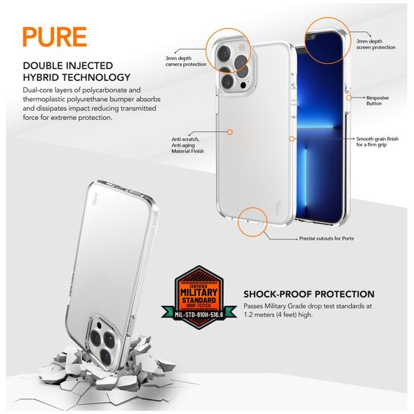 Ugly Rubber Pure case for iPhone 13 Pro 6,1&quot; clear