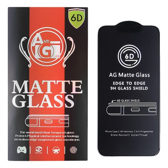 Tempered glass 6D matte for iPhone 13 Pro Max 6,7'' / 14 6,7&quot; Plus black frame