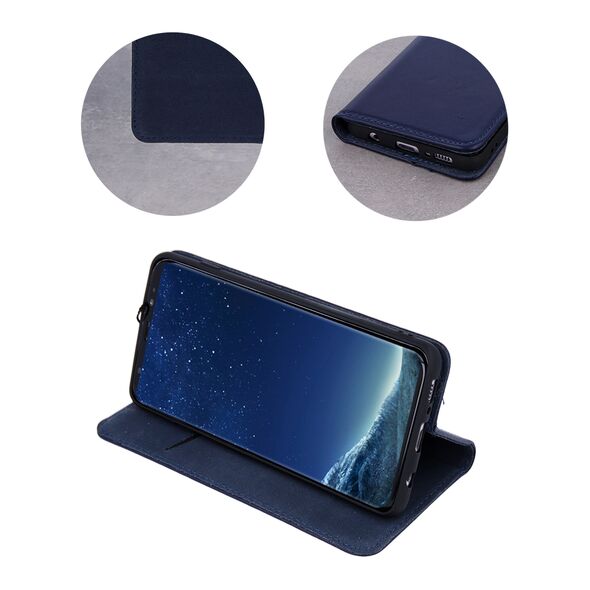 Genuine Leather Smart Pro for Samsung Galaxy A35 5G navy blue