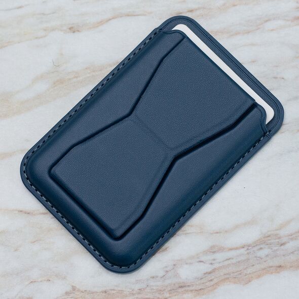 Card holder with stand navy blue
