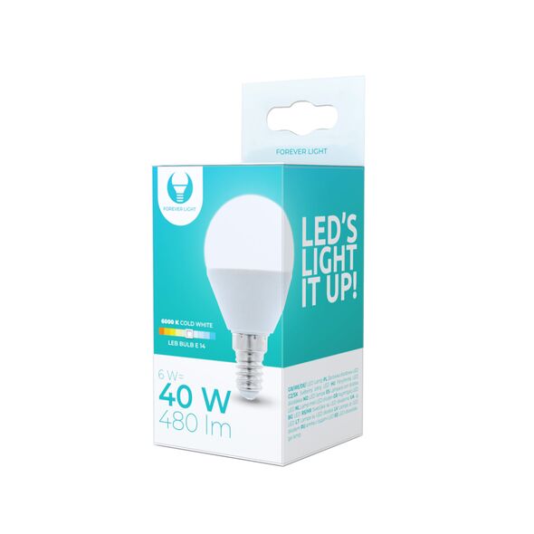 LED bulb E14 G45 6W 6000K 480lm Forever Light