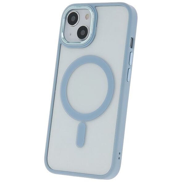 Satin Clear Mag case for iPhone 14 Pro 6,1&quot; blue