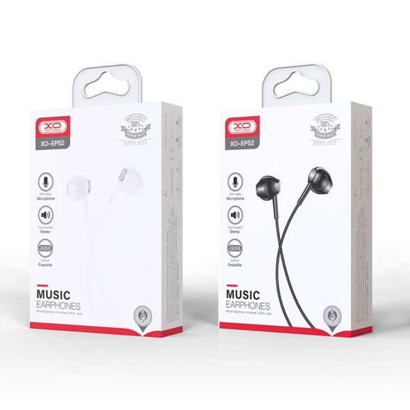 XO wired earphones EP52 jack 3,5mm white