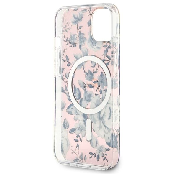 Guess case for iPhone 14 6,1&quot; GUHMP14SHCFWSP pink hardcase Magsafe IML Flower 3666339115555