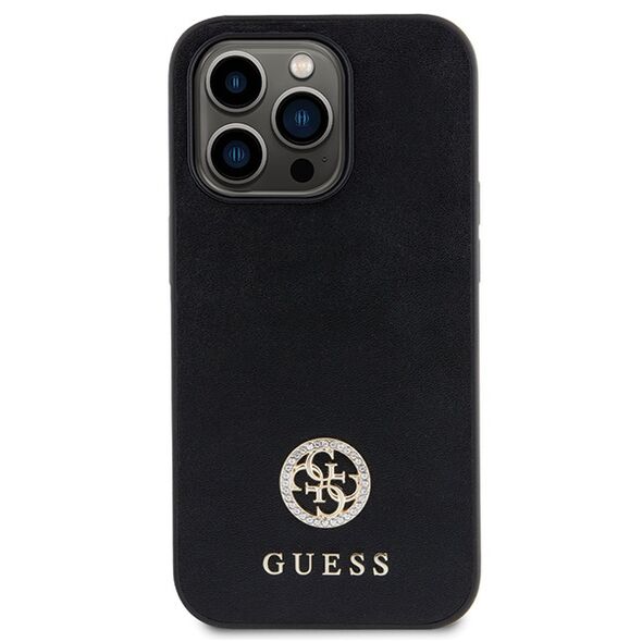 Guess case for iPhone 13 Pro 6,1&quot; GUHCP13LPS4DGPK black HC PU 4G Metal Logo Strass 3666339150662