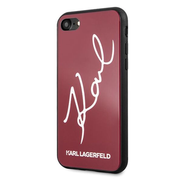 Karl Lagerfeld case for iPhone 7 / 8 KLHCI8DLKSRE red hard case Signature Glitter 3700740445075