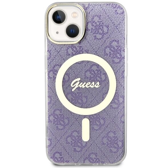 Guess case for iPhone 14 6,1&quot; GUHMP14SH4STU purple hardcase Magsafe IML 4G 3666339127190