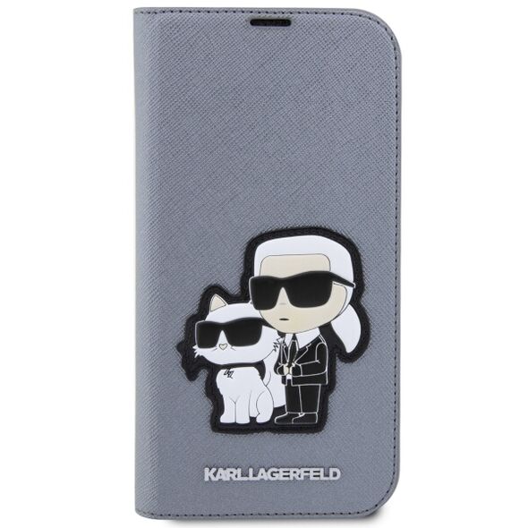 Karl Lagerfeld case for iPhone 14 Pro 6,1&quot; KLBKP14LSANKCPG silver Saffiano Karl & Choupette 3666339122843