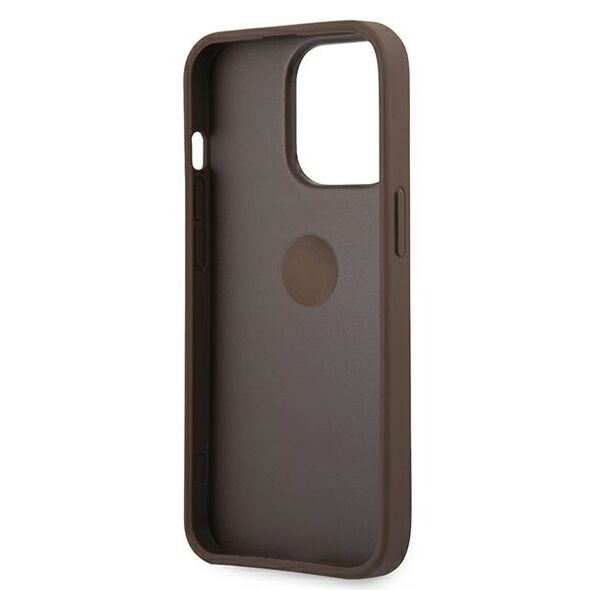 Guess case for iPhone 13 Pro 6,1&quot; GUHCP13L4GMRBR brown HC PU 4G Ring 3666339023973