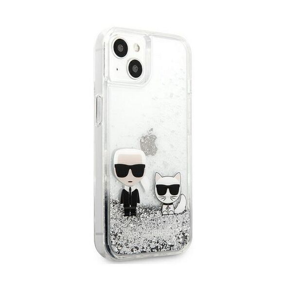 Karl Lagerfeld for iPhone 13 Pro Max 6,7'' KLHCP13XGKCS silver hard case Liquid Glitter Karl&Choupette 3666339027360