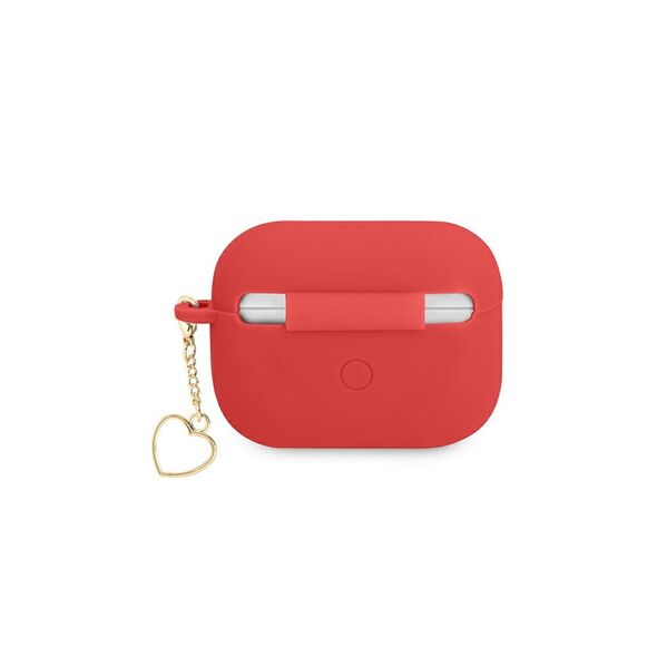 Guess case for Airpods Pro GUAPLSCHSR red Silicone Heart Charm 3666339039103