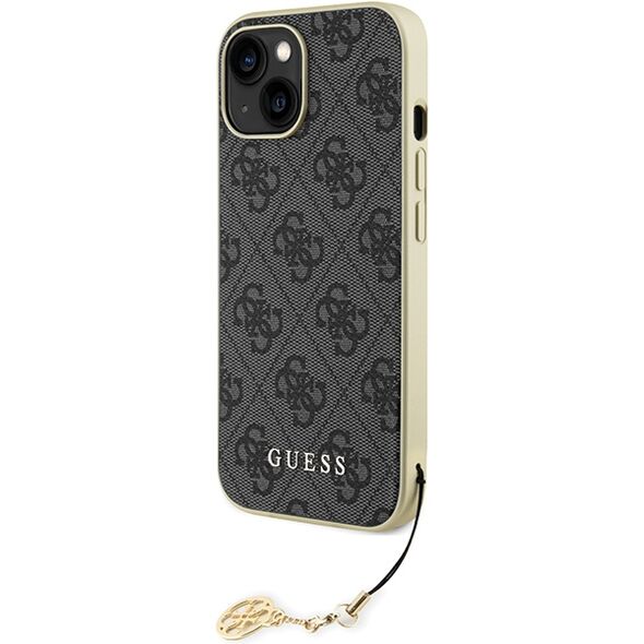 Guess case for iPhone 15 Plus 6.7 GUHCP15SGF4GGR gray hardcase 4G Charms Collection 3666339171667