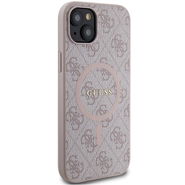 Guess case for iPhone 15 Plus 6,7&quot; GUHMP15MG4GFRP pink HC MAGSAFE PU 4G RING CLASSIC LOGO 3666339226756