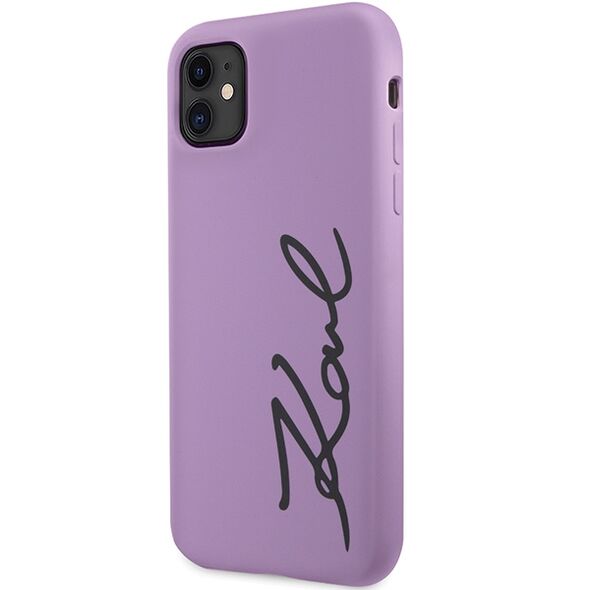 Karl Lagerfeld case for iPhone 11 / Xr KLHCN61SKSVGU purple hardcase Silicone Signature 3666339130602