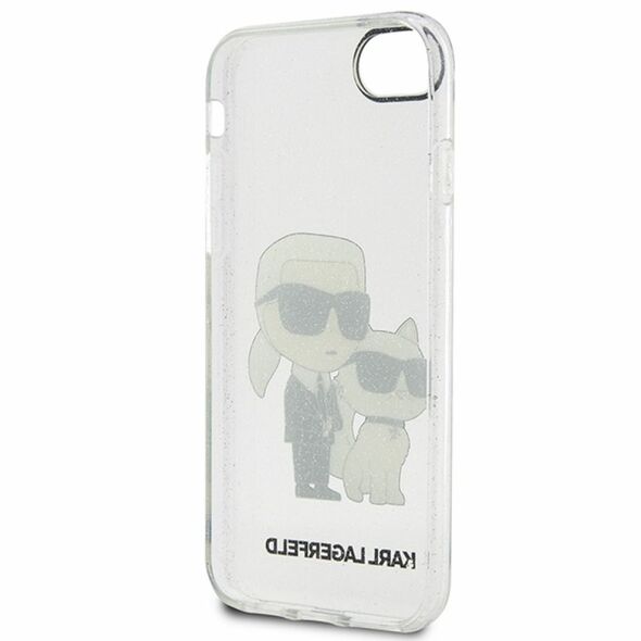 Karl Lagerfeld case for iPhone 7 / 8 / SE KLHCI8HNKCTGT transparentne hardcase IML Glitter NFT Karl&Choupette 3666339118822