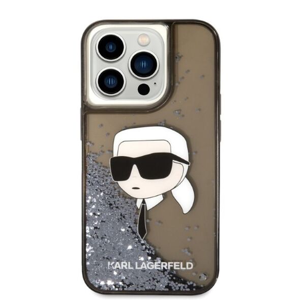 Karl Lagerfeld case for iPhone 14 Pro Max 6,7&quot; KLHCP14XLNKHCK black hardcase Glitter Karl Head 3666339086831