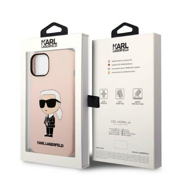 Karl Lagerfeld case for iPhone 14 Plus 6,7&quot; KLHCP14MSNIKBCP pink hardcase Silicone Ikonik 3666339098629