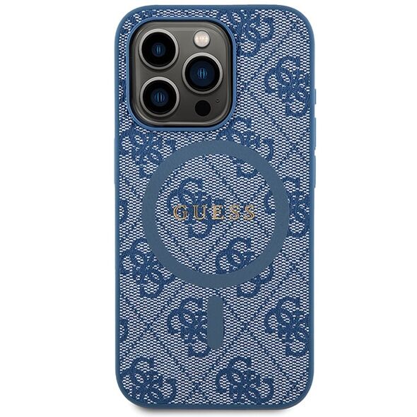 Guess case for iPhone 15 Pro Max 6,7&quot; GUHMP15XG4GFRB blue HC MAGSAFE PU 4G RING CLASSIC LOGO 3666339226633