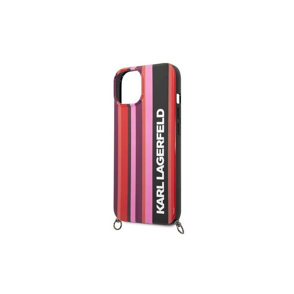 Karl Lagefeld case for iPhone 14 6,1&quot; KLHCP14SSTSTP pink hardcase Color Stripes Strap 3666339094195