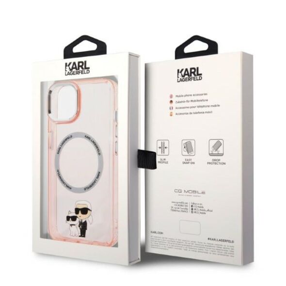 Karl Lagerfeld case for iPhone 14 6,1&quot; KLHMP14SHNKCIP pink hardcase Magsafe IML NFT K&C 3666339087562