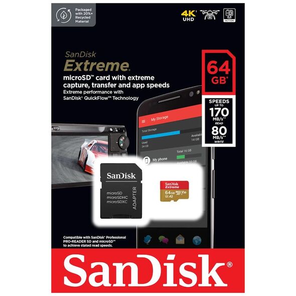 SanDisk memory card microSD UHS-I 64GB SDSQXAH-064G-GN6MA 6196591934090