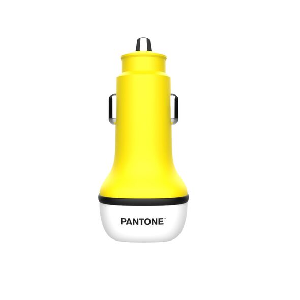 PANTONE car charger 38W PD QC 1x USB 1x USB-C PT-PDDC05 Yellow 102C 4713213360408