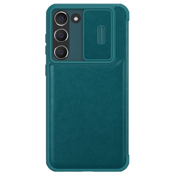 Nillkin Qin Leather Pro Case for Samsung Galaxy S23+ cover with flap camera cover green