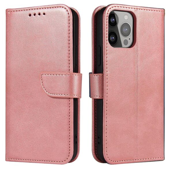 Magnet Case for Samsung S24 with flap and wallet - pink