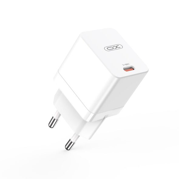 XO wall charger CE09 PD 45W 1x USB-C white + USB-C - Lightning cable 6920680839391