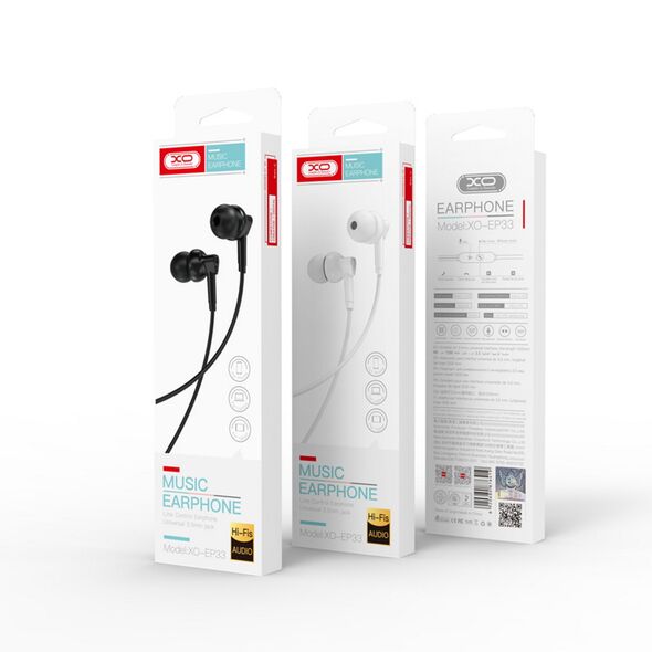 XO wired earphones EP33 jack 3,5mm white 6920680876426