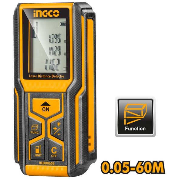 Ingco Μετρητής Αποστάσεων Laser 60m Hldd0608 6925582132328 έως 12 Άτοκες Δόσεις