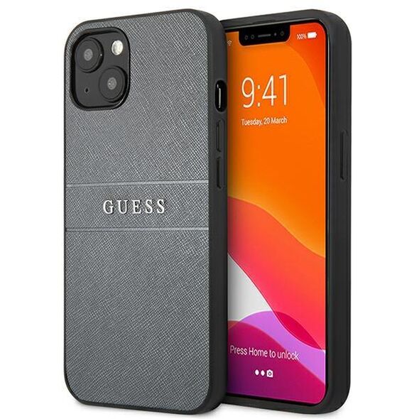 Guess GUHCP13SPSASBGR iPhone 13 mini 5.4&quot; grey/grey Saffiano Strap