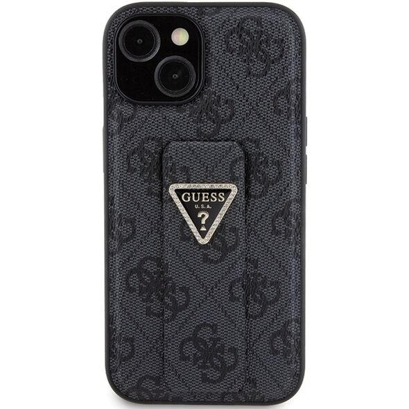 Guess case for iPhone 15 6,1&quot; GUHCP15SPGS4TDK black HC GRIPSTAND PU 4G TRIANGLE STRASS 3666339197292