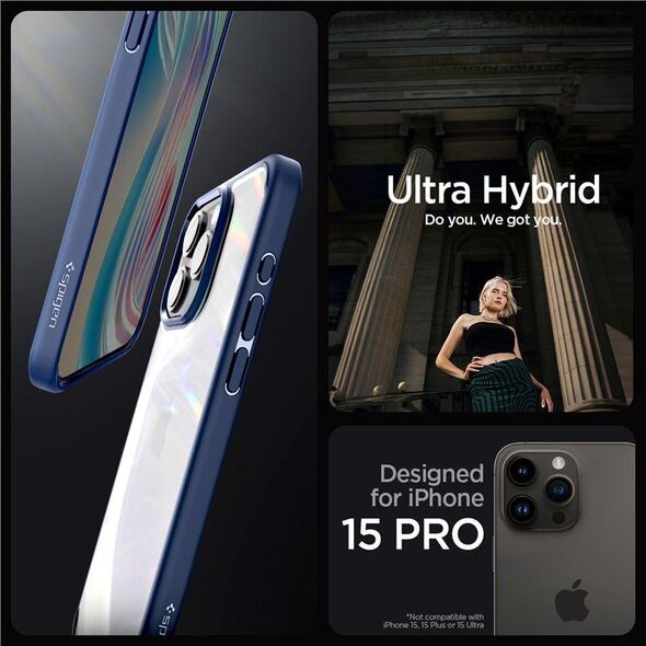 Spigen Ultra Hybrid, navy blue - iPhone 15 Pro