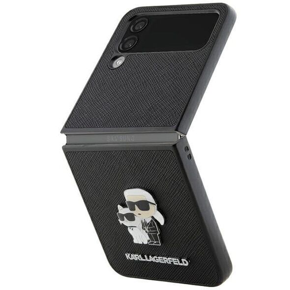 Karl Lagerfeld Saffiano Karl&Choupette Pin case for Samsung Galaxy Z Flip 4 - black